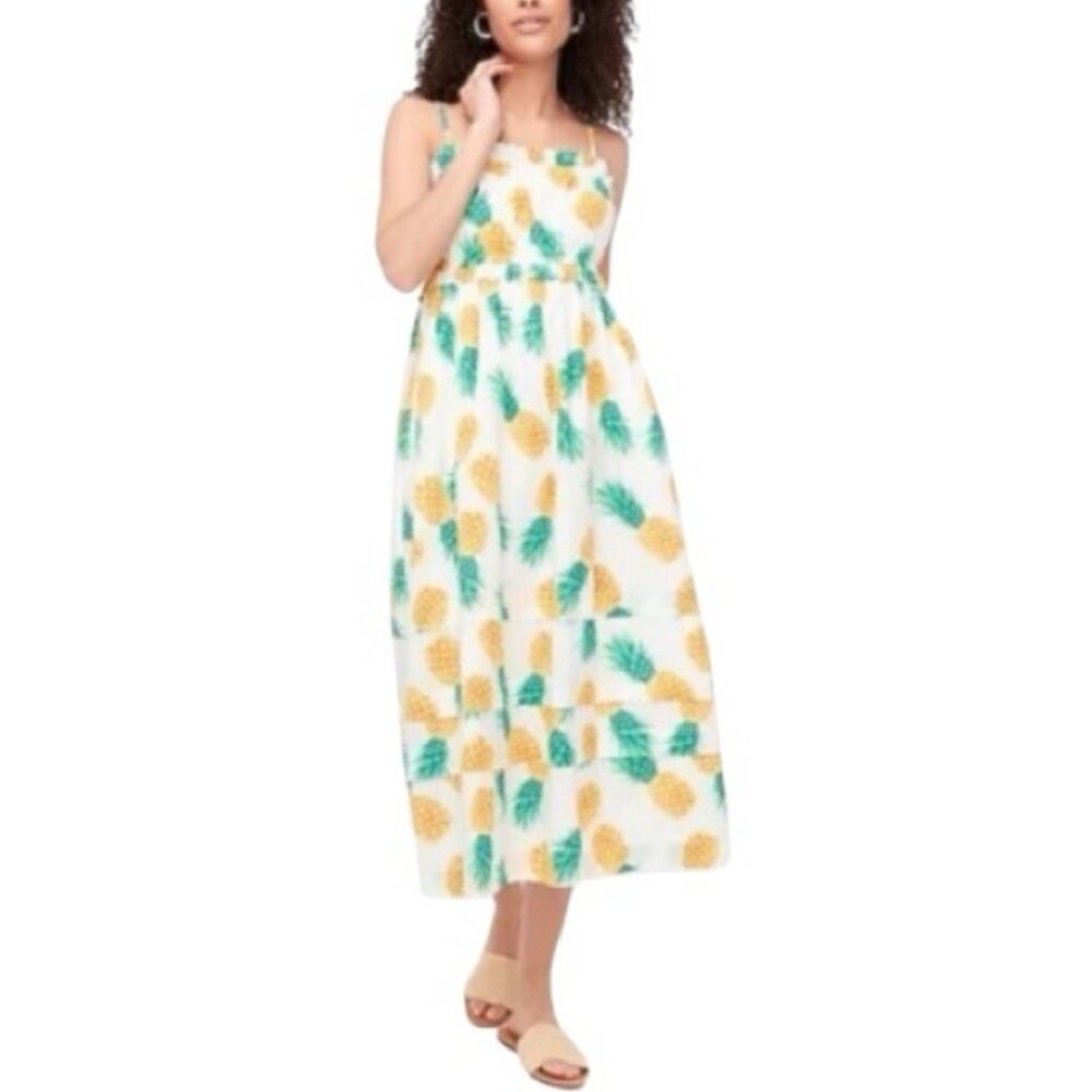 J. Crew Pineapple squareneck ruffle maxi‎ dress 4